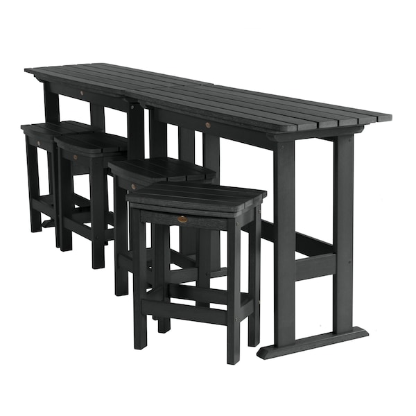 Highwood Usa Lehigh 6pc Counter Height Outdoor Patio Furniture Balcony Set AD-KITBALC101-BKE - main